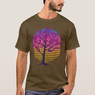 Sakura Tree Japan Flower 80s Art Vaporwave Cherry  T-Shirt