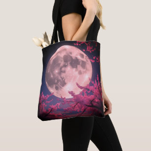 Sakura Tree Mountain Lake Tote Bag Japanese Cher