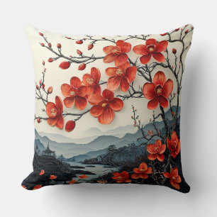 Sakura tree paper art cushion