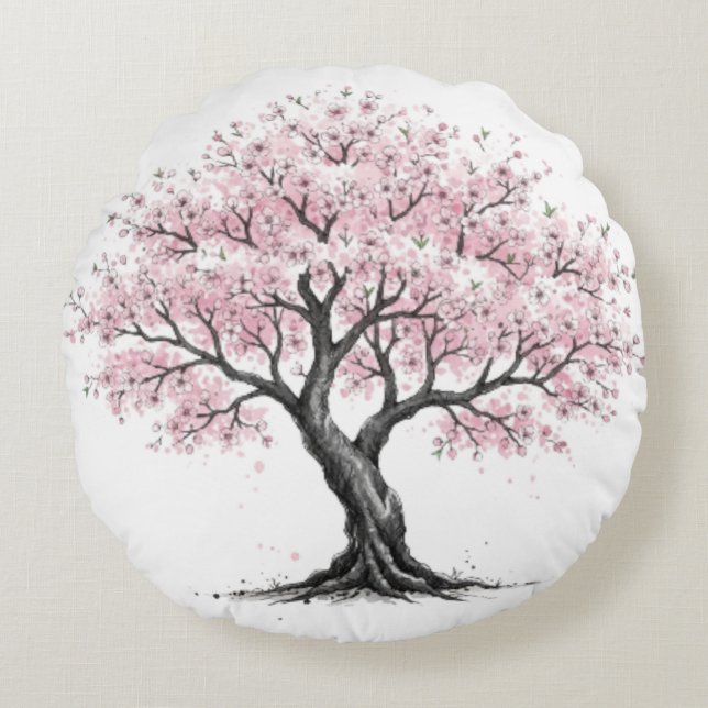 Sakura Tree Round Cushion (Front)