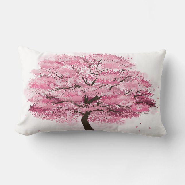 sakura  tree throw pillow (Front)