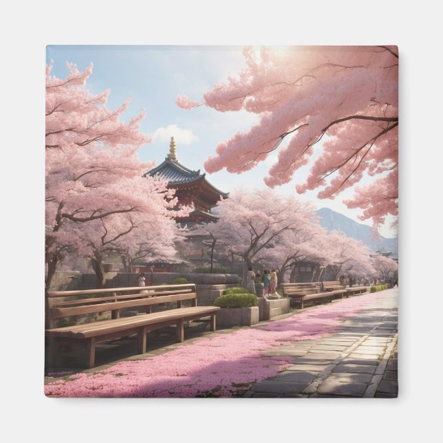 Sakura Trees in Japan Magnet (Front)