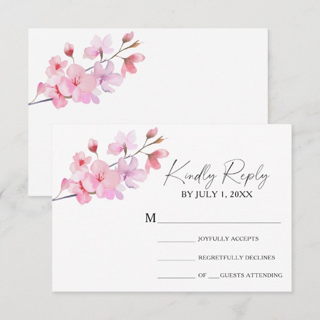Sakura - Wedding RSVP Card (Front/Back)