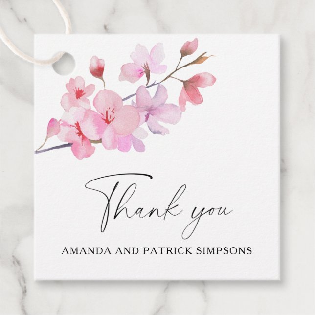 Sakura - Wedding Thank You Favour Tags (Front)