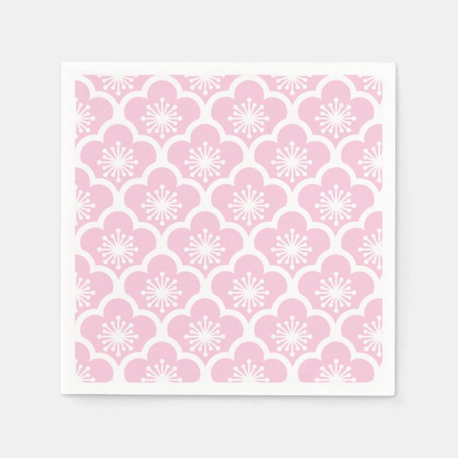 Sakura White - Light Pink  Napkin (Front)