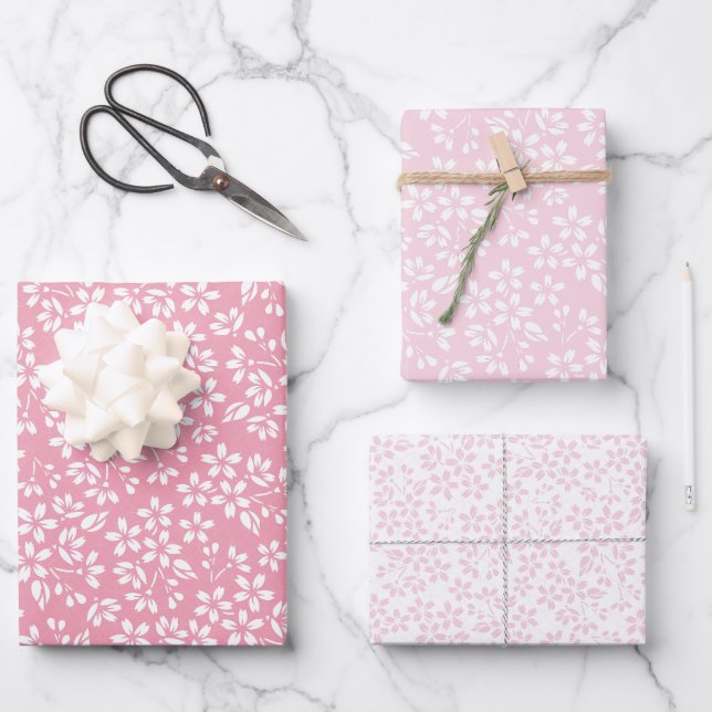 SAKURA Wrapping Paper Flat Sheet Set of 3 (Front)