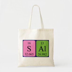 Sal periodic table name tote bag