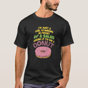 Salad and Doughnut Girl I Coffee Shop and Bakery C T-Shirt