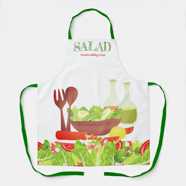 Salad cooking is hard personalized kitchen apron (Front)