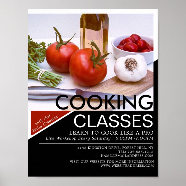 Salad Display, Cooking Classes Advertising Poster (Front)