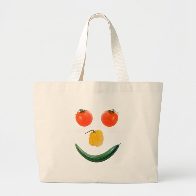 salad face large tote bag (Front)