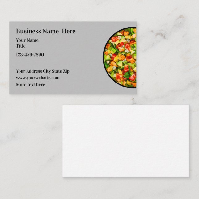 Salad Food Vegetarian Theme Business Card (Front/Back)