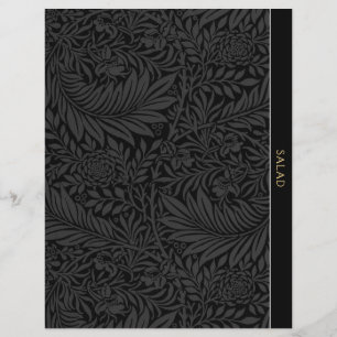 Salad   Recipe Divider   Vintage Black Floral