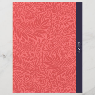 Salad Recipe Divider Vintage Red Floral