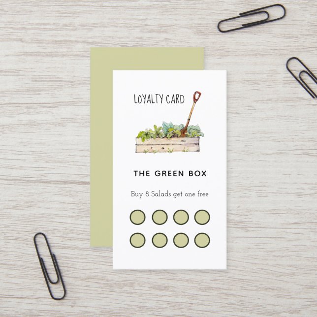Salad restaurant loyalty card (Front/Back In Situ)