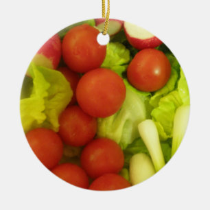 Salad Vegetables Custom Birthday Ceramic Tree Decoration