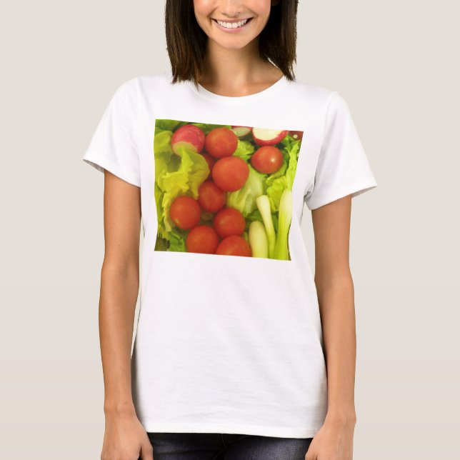 Salad Vegetables Ladies T Shirt (Front)