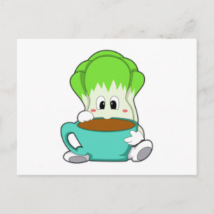 Salad with Cup of Coffee Postcard