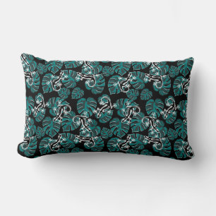 Salamander and Green Leaf Pattern Lumbar Cushion