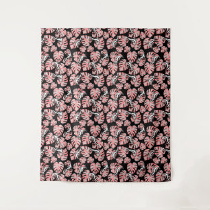 Salamander And Pink Leaves Repeating Pattern Tapestry