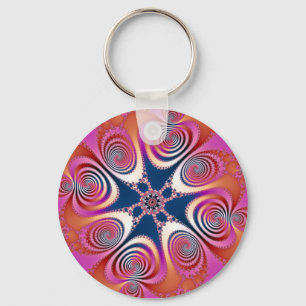 Salamander - Fractal Art Key Ring