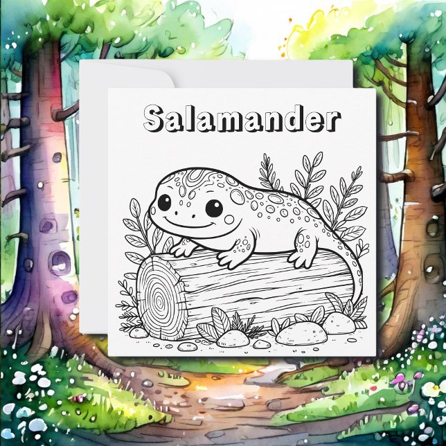 Salamander | Kid's Colouring Page Card (Creator Uploaded)
