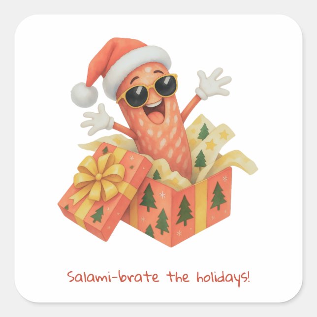 salami-brate the holidays! square sticker (Front)