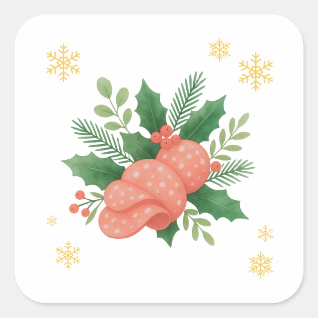 Salami Christmas Square Sticker (Front)