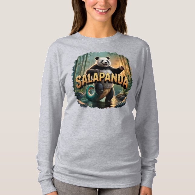 Salapanda Illustration – Salamander Panda Funny T-Shirt (Front)