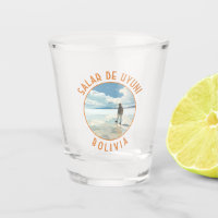 Salar de Uyuni Bolivia Retro Distressed Circle