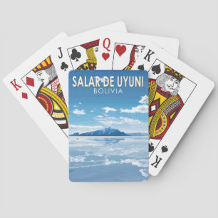 Salar de Uyuni Bolivia Travel Art Vintage Playing Cards