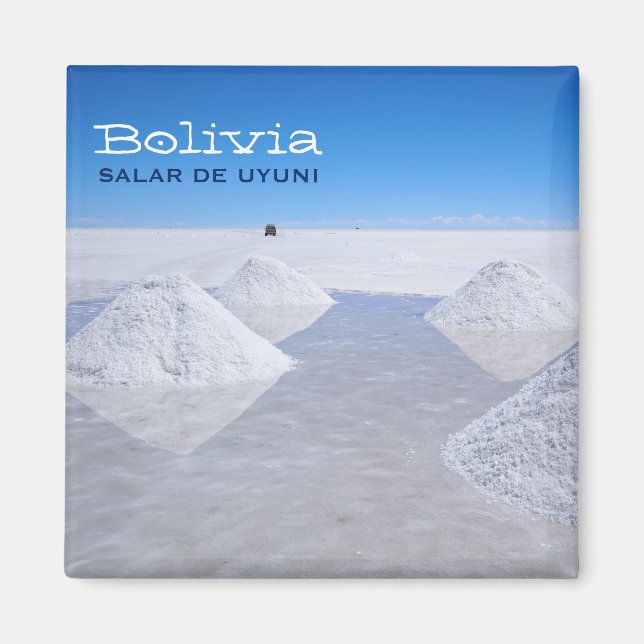 Salar de Uyuni salt flats text magnet (Front)