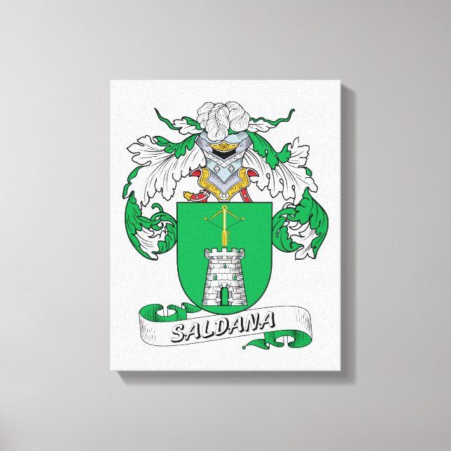 Saldana Family Crest Canvas Print (Front)