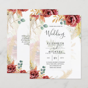SALE! Boho Burgundy Gold Floral Country Barn Farm