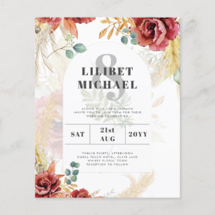 SALE! Boho Burgundy Gold Floral Country Barn Farm Flyer