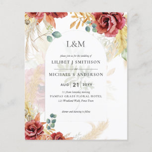 SALE! Boho Burgundy Gold Floral Country Barn Farm Flyer