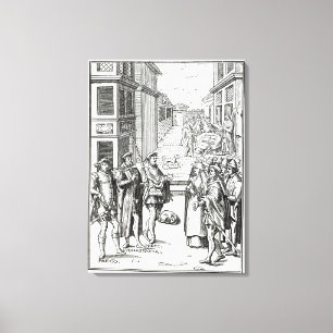 Sale by Town Crier, after a woodcut in 'Praxis Rer Canvas Print