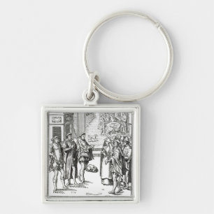 Sale by Town Crier, after a woodcut in 'Praxis Rer Key Ring