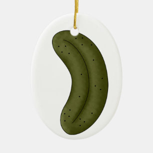 SALE Christmas Pickle Legend Ceramic Tree Decoration