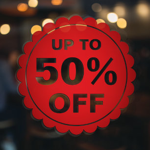 Sale Discount Percentage Promotional Red Offer