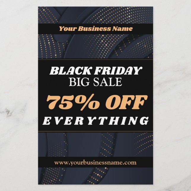 Sale Gold Blue Black Texture typography Flyer (Front)