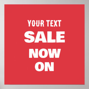 "SALE NOW ON T-Shirt – Red White custom Promo" Poster