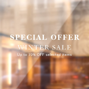 Sale Offer Window Cling with White Underbase Desig