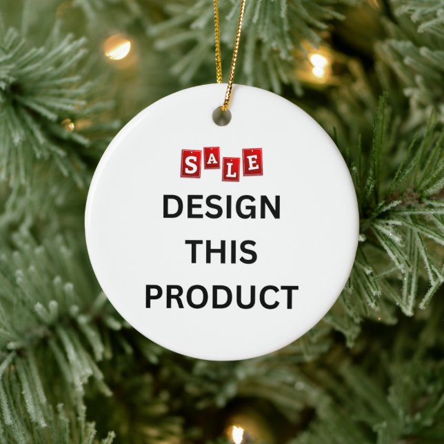 SALE! Ornament - Ceramic Circle - Custom (Tree)