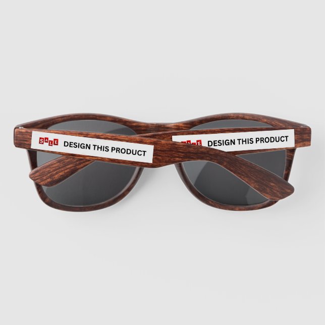 SALE! Plastic Sunglasses - Wood - Custom (Back)