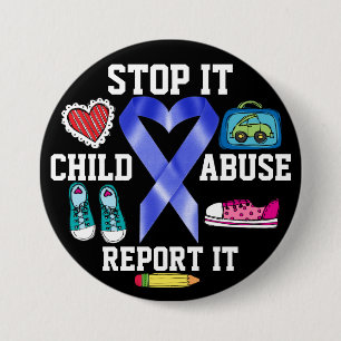 SALE! Prevent Child Abuse 7.5 Cm Round Badge
