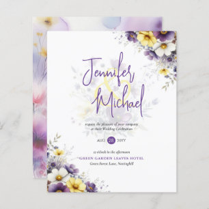 SALE! Purple Yellow Floral Wedding