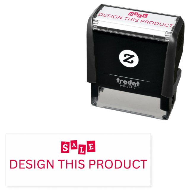 SALE! Rubber Stamp Black Self Inking - Red ink (In Situ)