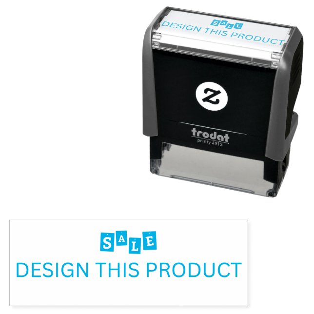 SALE! Rubber Stamp Grey Self Inking - Blue ink (In Situ)