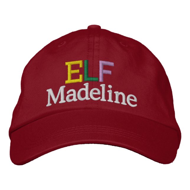 Sale! Santa's Elf Embroidered Hat (Front)